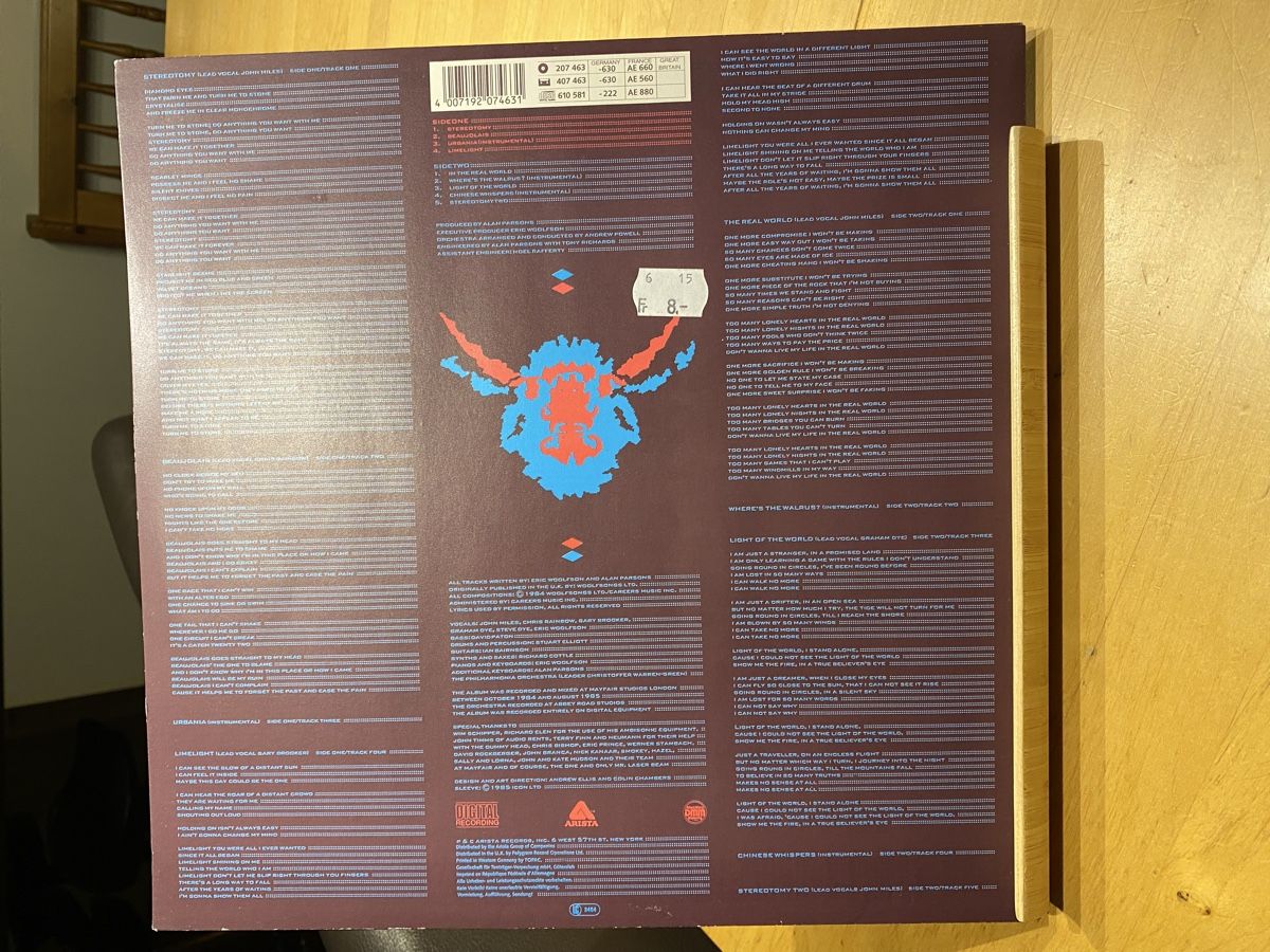 Schallplatten: The Alan Parsons Project Stereotomy – Gebraucht aus Zürich von markus234 1