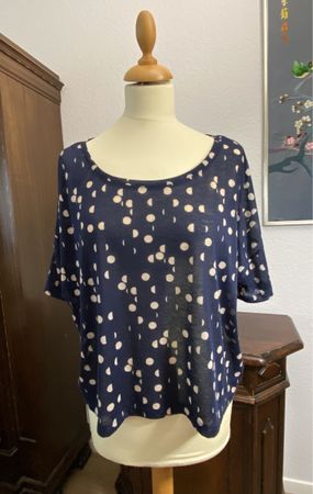 H&M Shirt oversized blau/weiss Punkte Gr. S