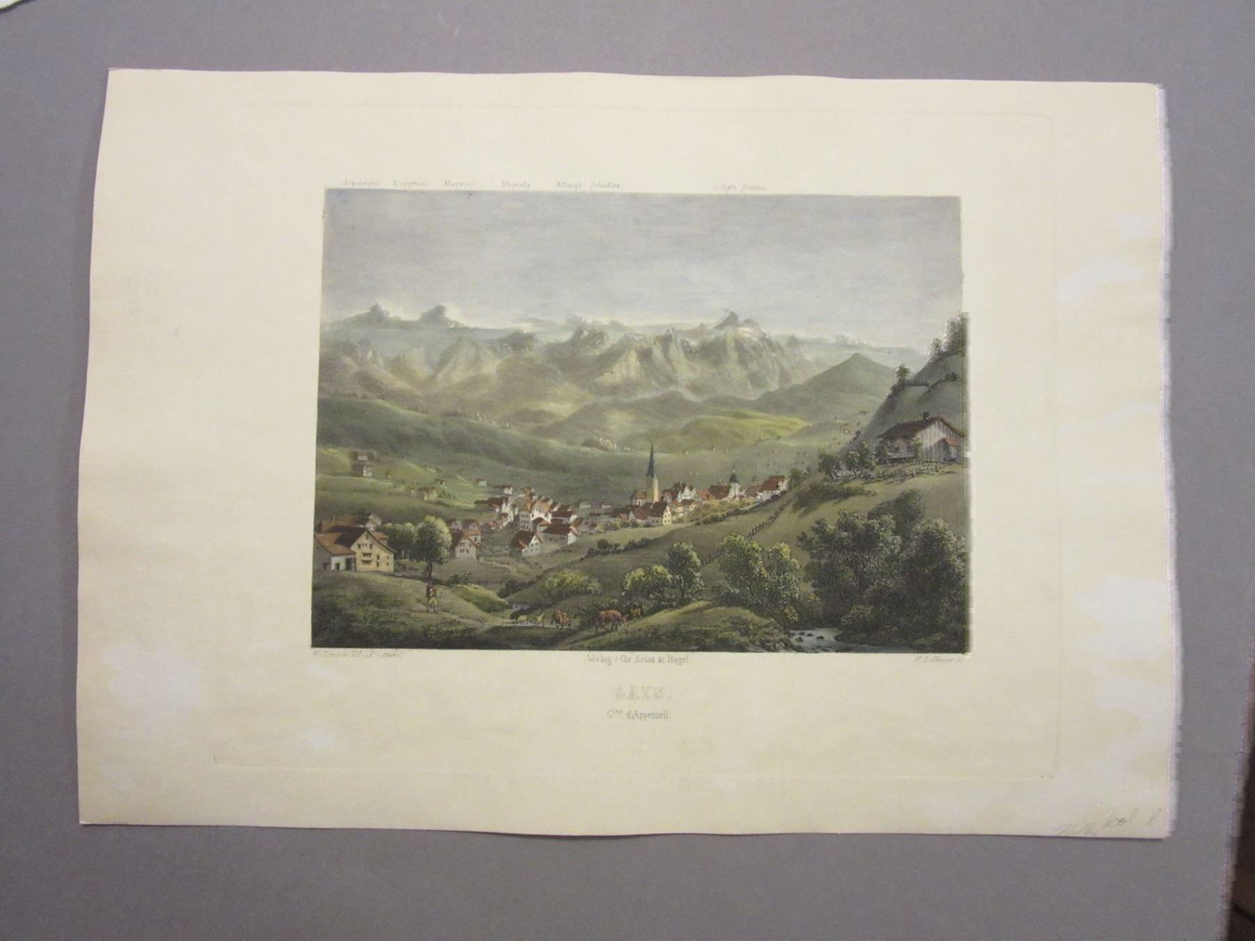Stiche: GAIS STAHLSTICH KOLORIERT – Gebraucht aus Gersau von grafik-kunst 2