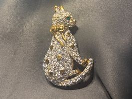 Vintage Katzenbrosche Brosche Katze -hochwertig