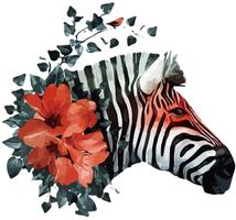 🦓 🌸 Dekorativer Zebra Wandaufkleber 🌸