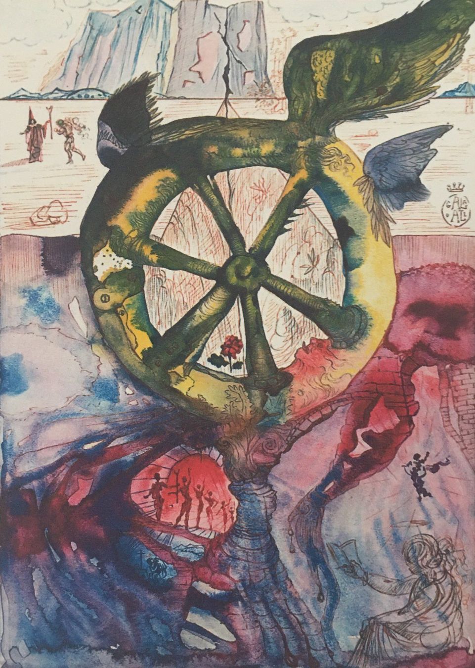 Grafiken & Lithographien: Salvador Dali  MS-6/7-pp: Höllenrad – Gebraucht aus Nennigkofen von Sommersonnen