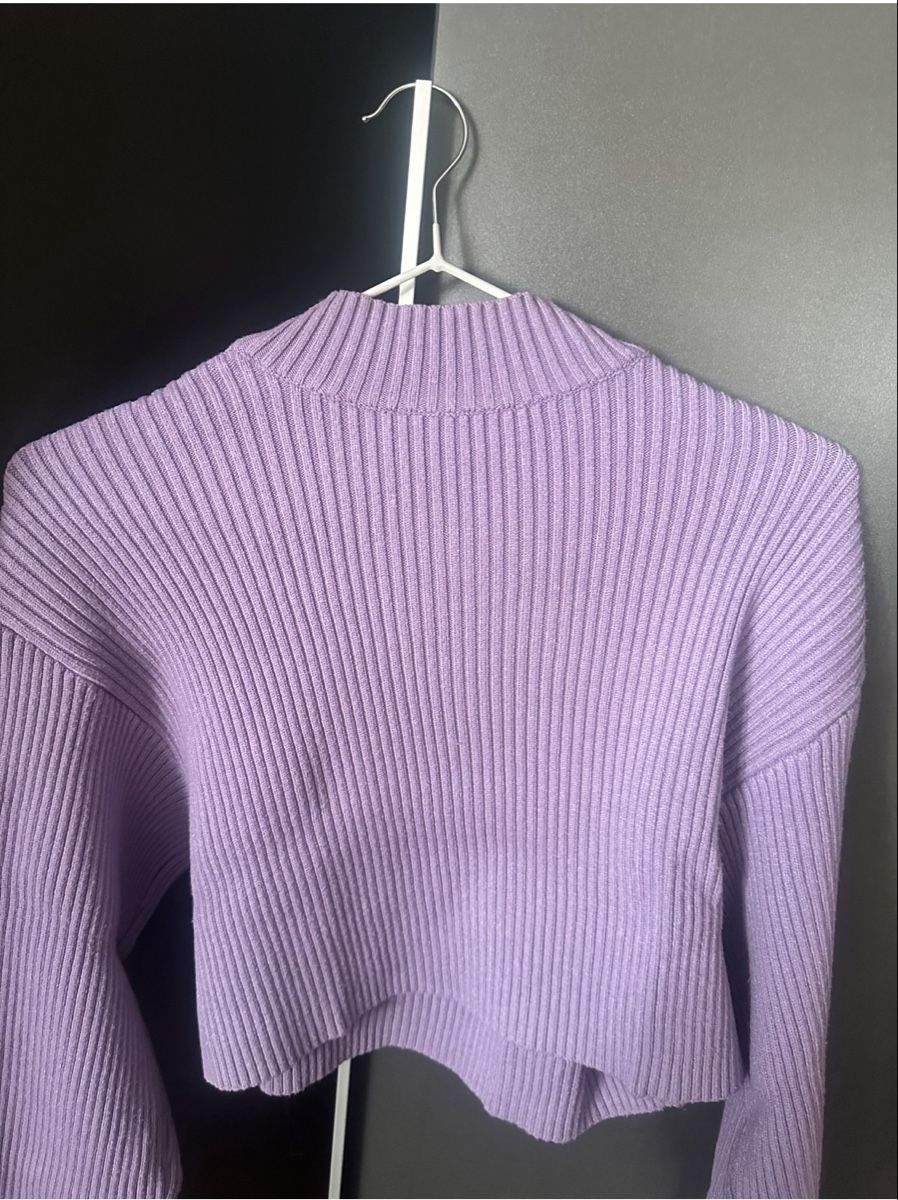 Bershka Pulls & Sweat-shirts: Lila gerippter Pullover – D'occasion à Turgi par pa.ti.d 2