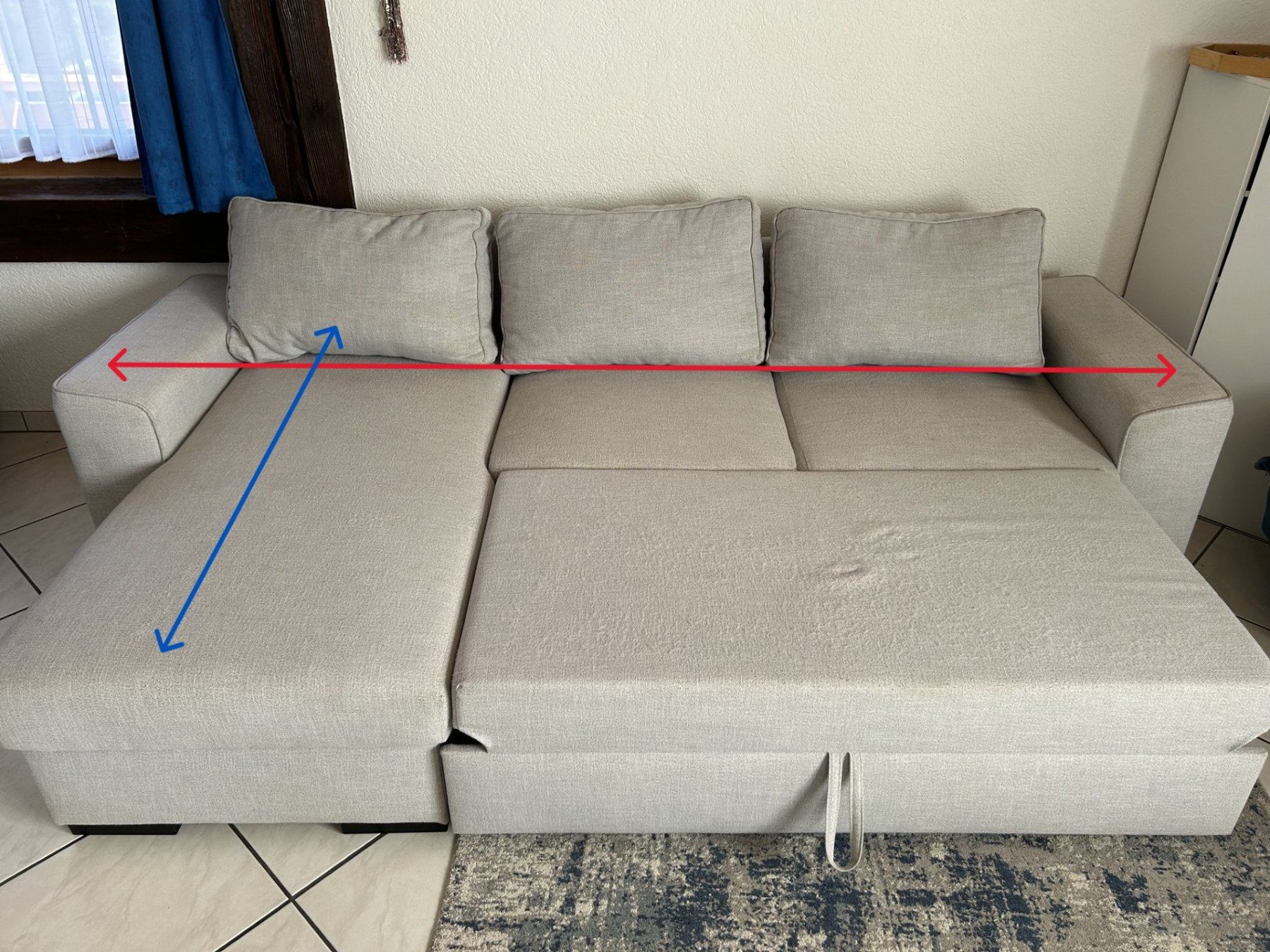 Livique Divani: Schlafsofa mit Bettkasten hellgrau Stoff gebraucht – Usato da Herisau venduto da Rakharo 4