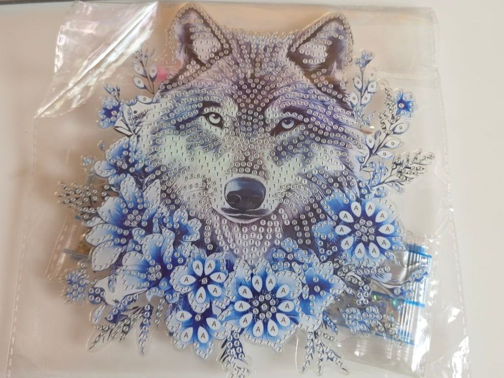Kit bricolage: DIAMOND PAINTING FENSTERBILD WOLF – Nuovo e nell'imballaggio originale da Dintikon venduto da bonita099