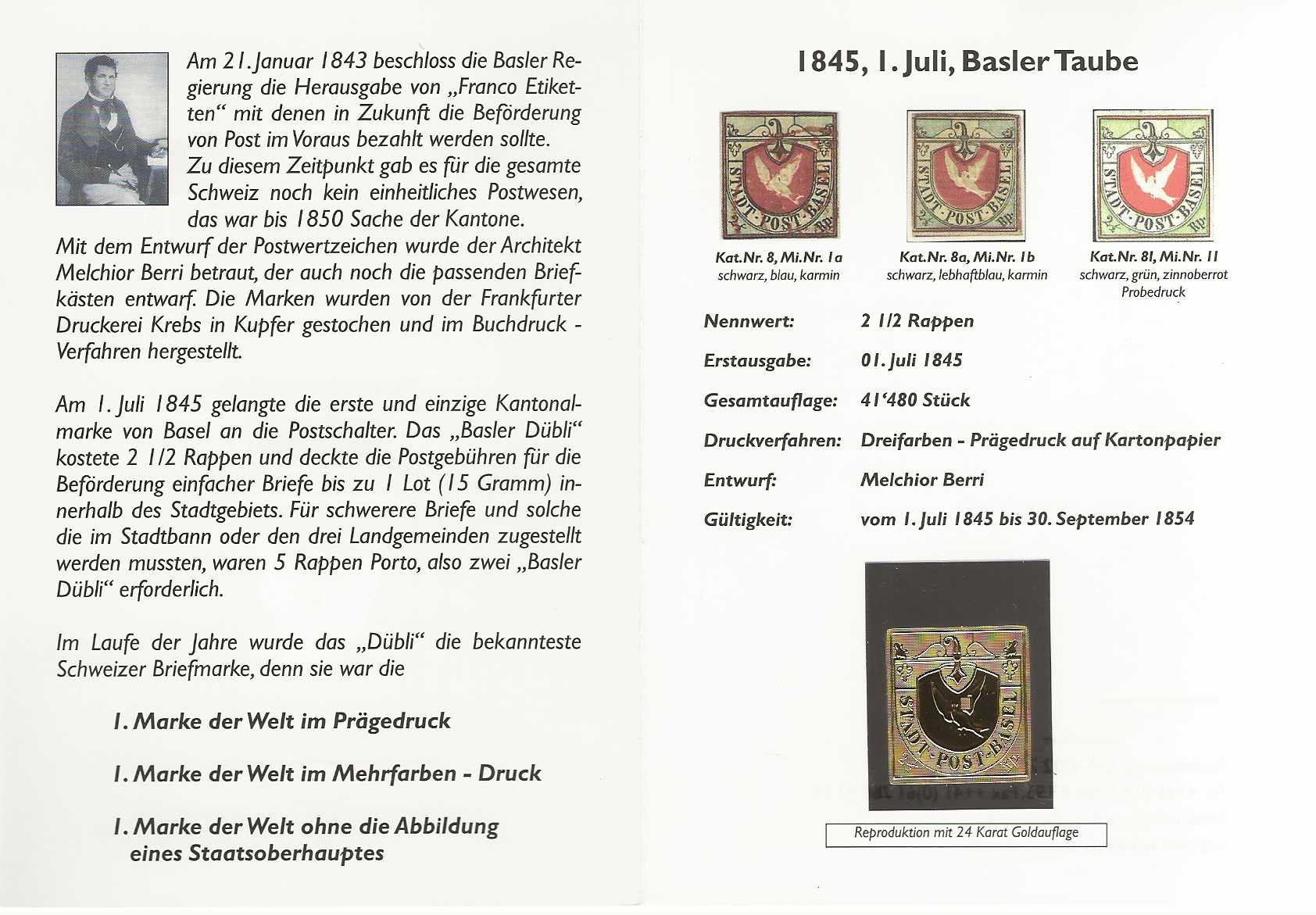 Tutti i francobolli: Timbre Basler Taube OR – Usato da Sorvilier venduto da carose01