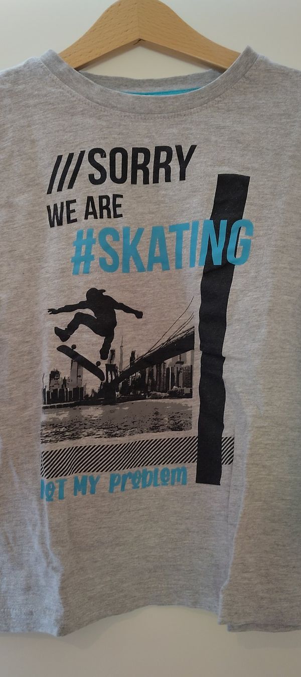 Pullover & Sweatshirts: Langarmshirt Hellgrau Skating Skateboard Gr. 128 – Gebraucht aus Felben-Wellhausen von AWDienstleistungen 1