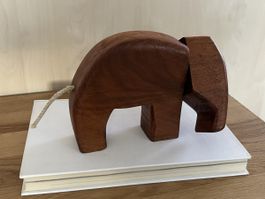 Holz geschnitzte Elefant, minimalistisch, Deko!