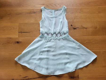 Robe d'été turquoise avec dentelle taille 14 ans