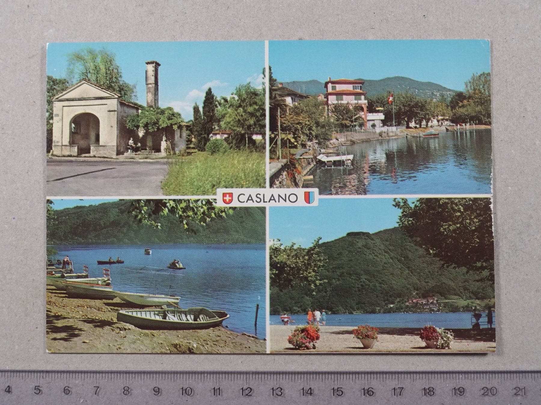 Cartoline postali: Caslano, 1985 – Usato da Lenzburg venduto da fh1