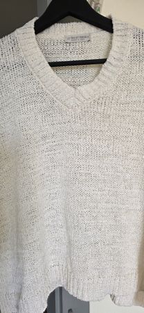 Pull col V  blanc