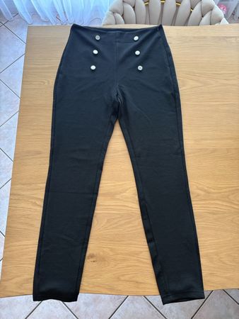 Pantaloni neri con bottoni taglia 38