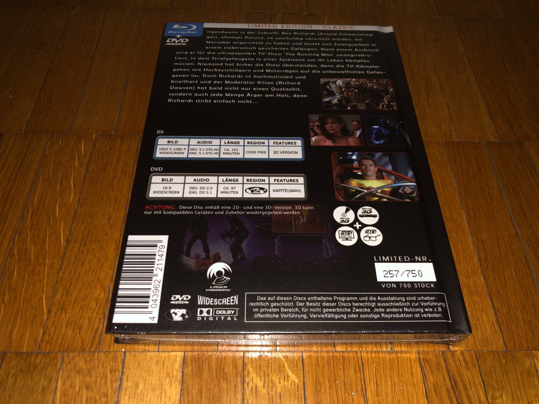 Tutti i DVDs: Running Man - MEDIABOOK - 750 - UNCUT – Nuovo e nell'imballaggio originale da Basel venduto da havsok 1