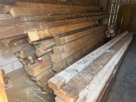 Alte Holzbalken / Kanthölzer, ca. >16 m³, trocken, komplett