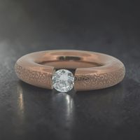 6 mm breiter Ring Stahlring mit Zirkonia, Grösse 58