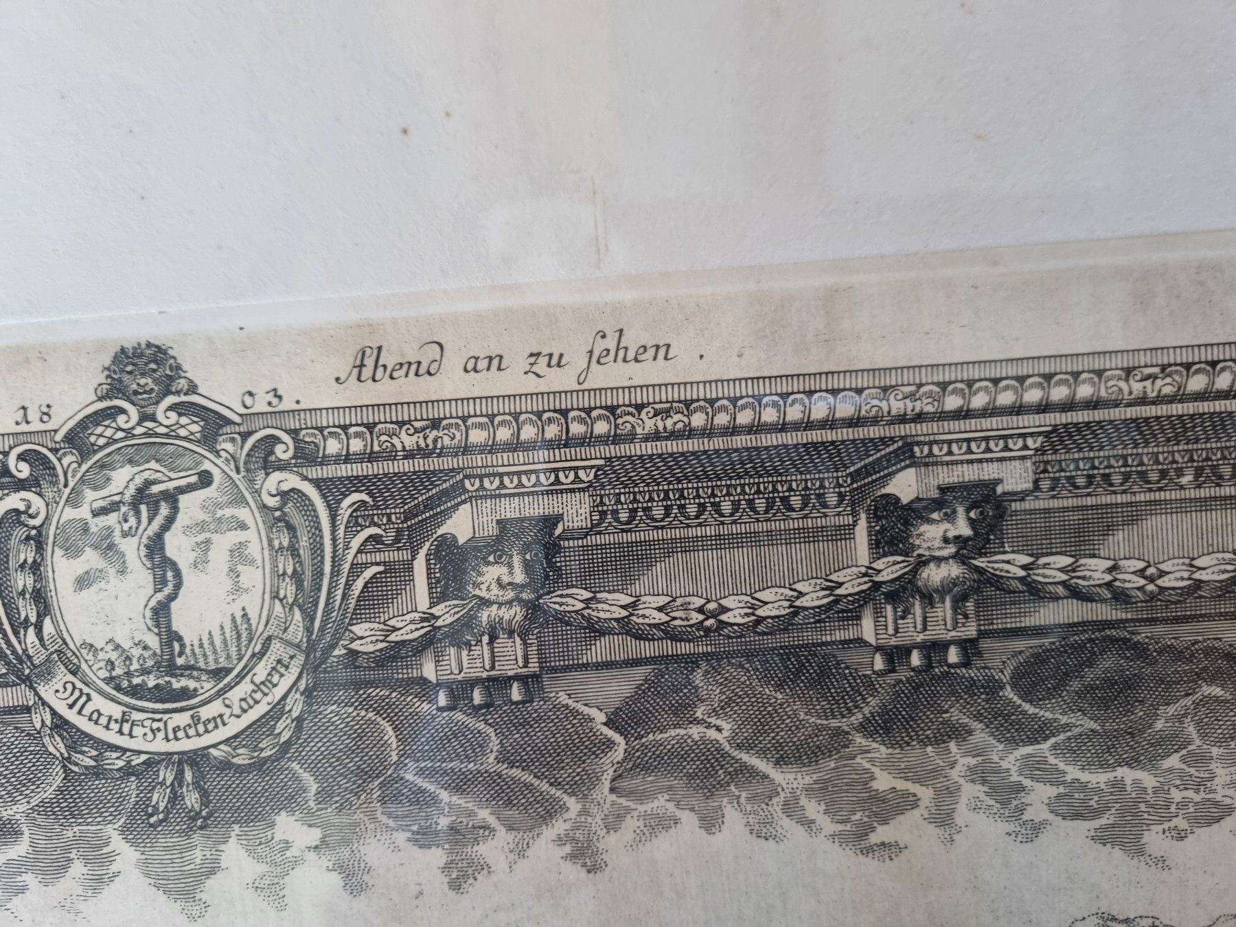 Incisioni: Alter Kupferstich Gesellenbrief Lachen 1803 Top – Usato da Trachslau venduto da bastet06 7