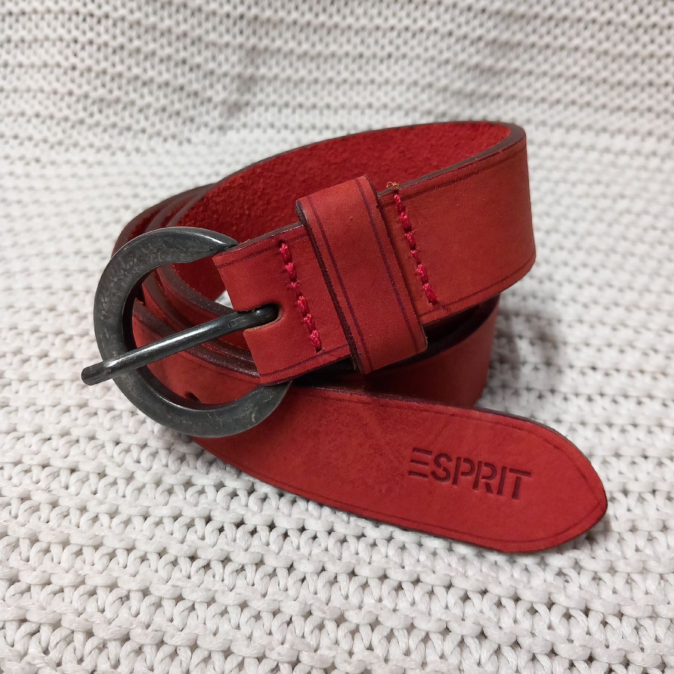 Esprit Gürtel: Ledergürtel Esprit Gr.80 ziegelrot – Gebraucht aus Gwatt (Thun) von umwelt-brocki