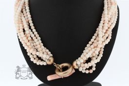 Engelshaut Korallen Kette 18K Rosegold *S2178
