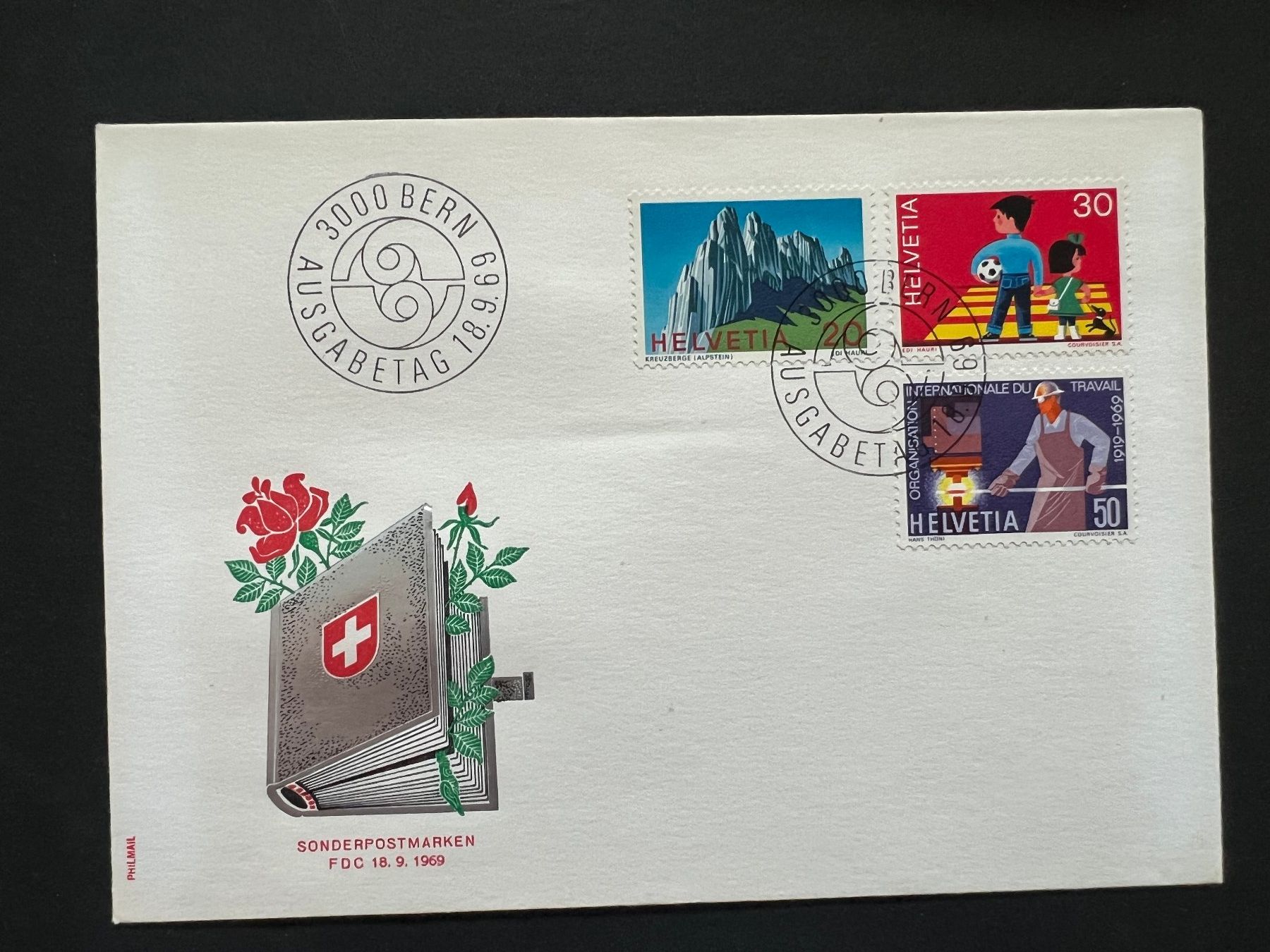 Alle Briefmarken: CH   Erstagsbrief Philmail 1969  (M411) – Gebraucht aus Hinwil von Sidi4