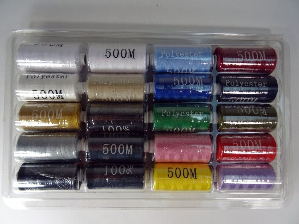 24 Bunte Nähfäden Polyester - 1000m Pro Spule Für Nähen & Sticken