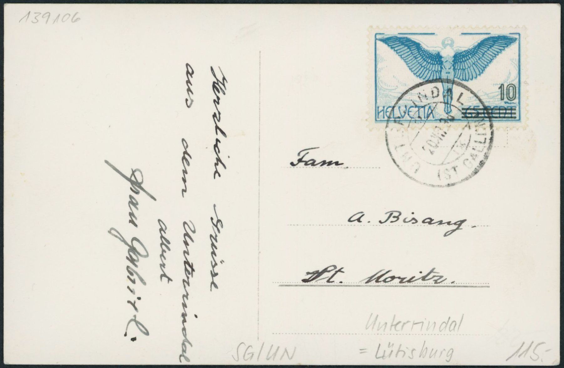 Cartoline postali: SG Unterrindal - Lütisburg – Usato da Schindellegi venduto da Jonathan77 1