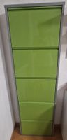 Schuh-Klappenschrank grün/grau 5 Ebenen guter Zustand