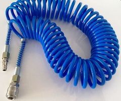 Druckluft Spiralschlauch 10m /10Bar / 1/4" Anschlüsse