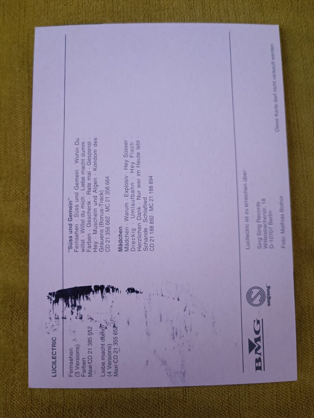 Autogramme: Lucilectric – Gebraucht aus Menziken von Artographs 1