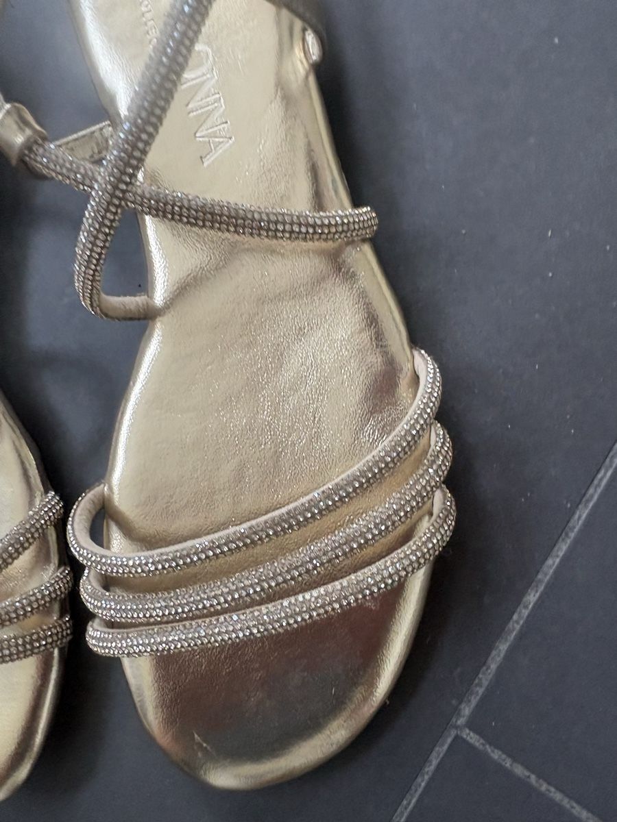 Chaussures femmes: Sandaletten mit Strass Gold , NEU  – Neuf (Voir description) à Obbürgen par bugi6868 2