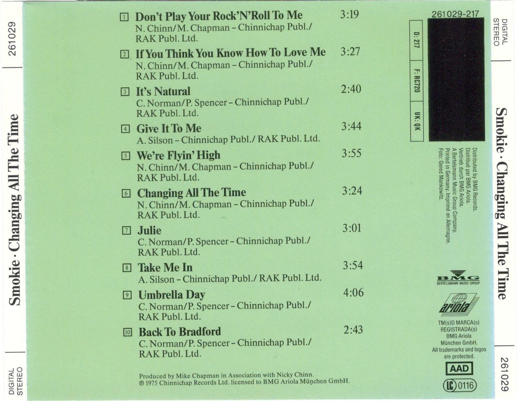 CDs: Smokie Changing All The Time – Gebraucht aus St. Margarethen TG von ursk10 1