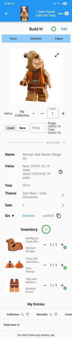 Lego Statuette: LEGO Ithorian Jedi Master – Nuovo (secondo la descrizione) da Küttigen venduto da TheFactor 2