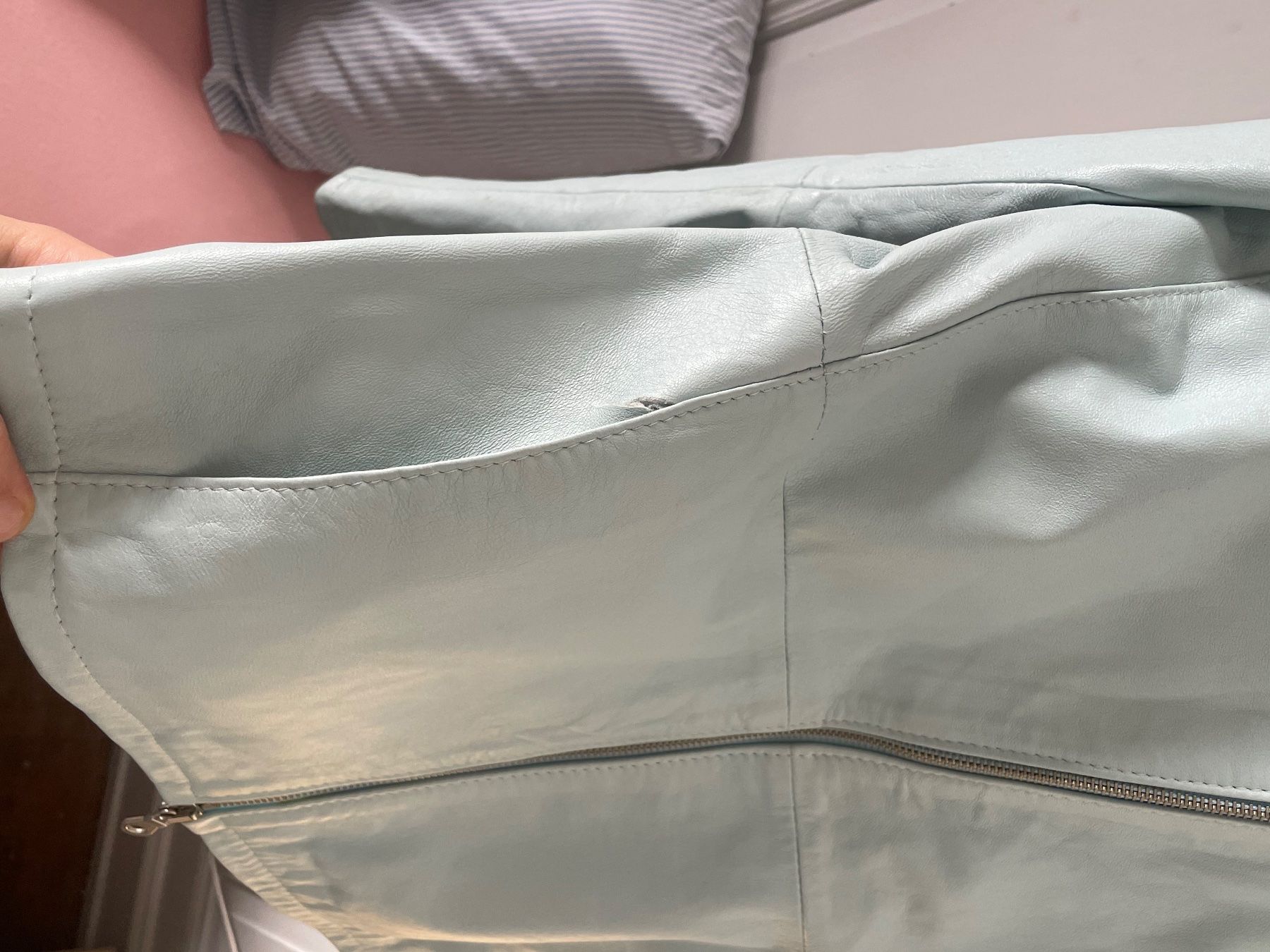 Vera Pelle Giacche: Ice Blue leather jacket – Usato da Zürich venduto da AlissaSarah 2