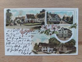 AK Lithographie Hatswil 4-bildrig