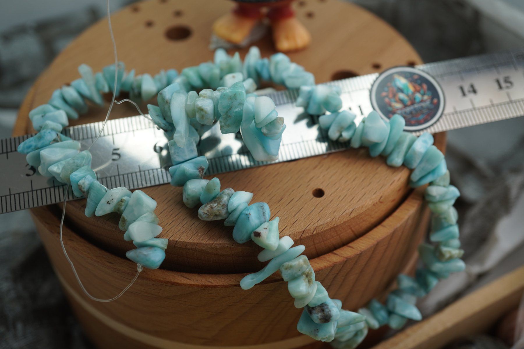 Minerali & Pietre curative: Larimar Spliter Strang  Räumung (1)    ab 1.- – Nuovo (secondo la descrizione) da Eschenbach SG venduto da topstone 5