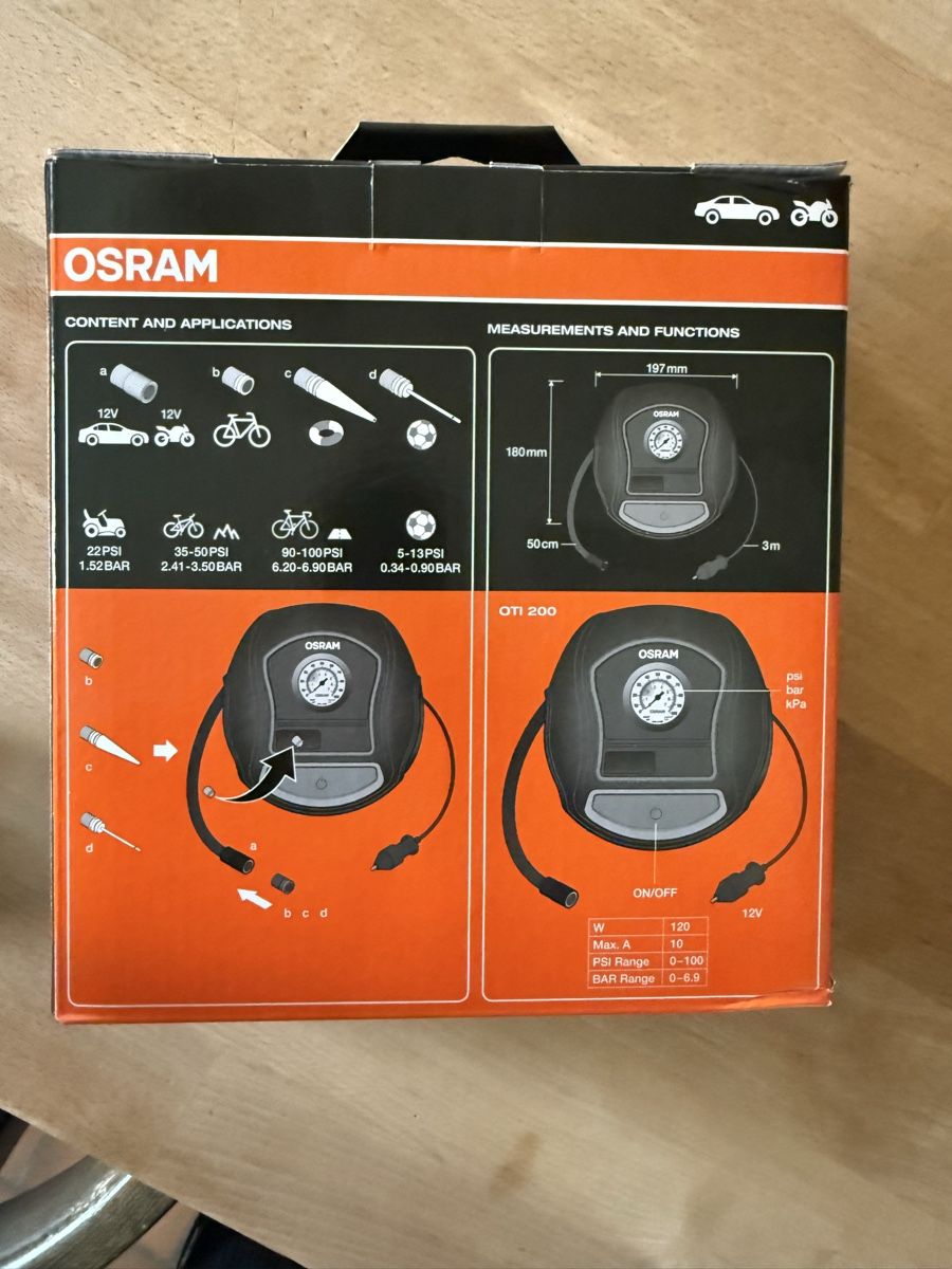 Osram Kompressoren: Reifenkompressor Osram Tyreinflate 200 – Neu und originalverpackt aus Wolhusen von Raffi_Weber 1
