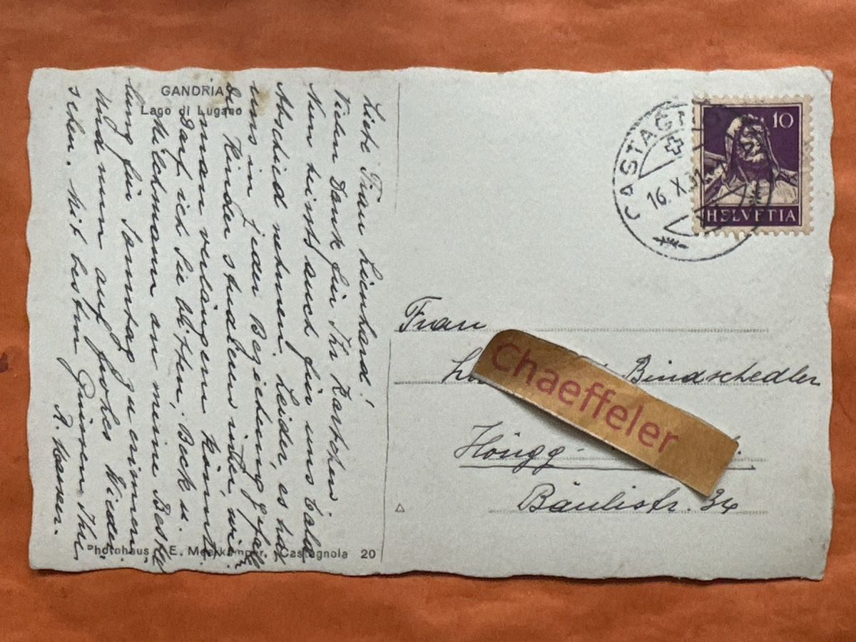 Cartoline postali: Alte Ansichtskarte Gandria am Luganersee,  1931 – Usato da Zürich venduto da Chaeffeler 1