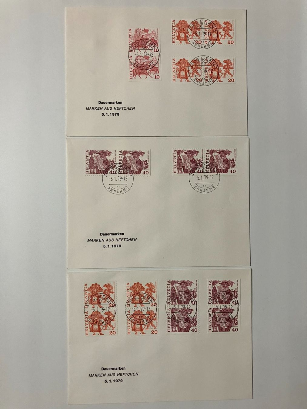 Tutti i francobolli: 1977+84, Volksbräuche, total 14 FDC's – Usato da Würenlos venduto da Eulenpostuhu 2