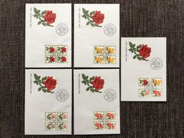 CH 1972 FDC Ersttagsbrief Serie Rosen Pro Juventute