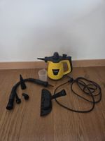 Nettoyeur vapeur jaune avec accessoires, bon état