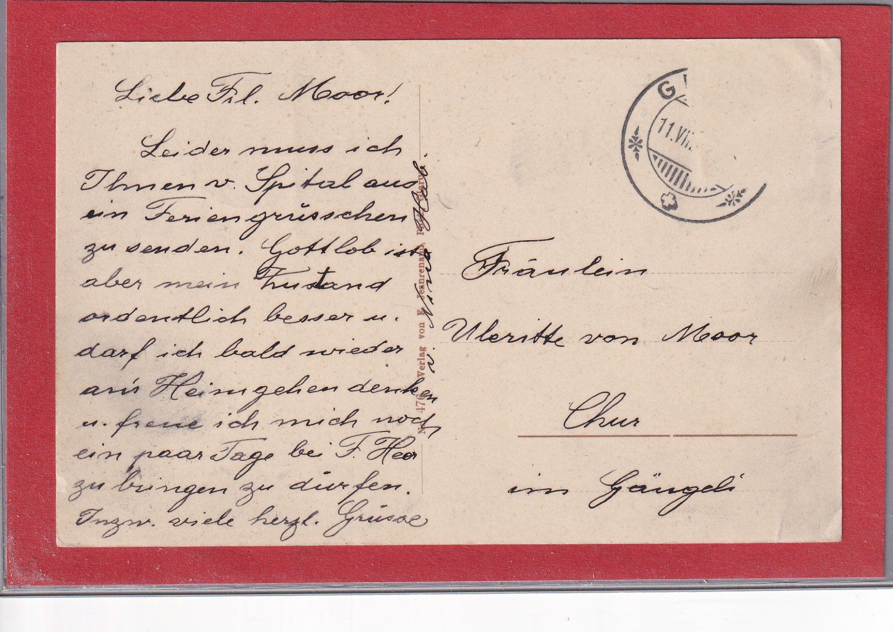 Cartoline postali: Glarus - Hotel Glarnerhof - 1925 – Usato da Orvin venduto da Pyaeschli 1