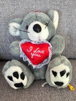 Topo Peluche Grigio San Valentino Cuore I Love You 18 cm