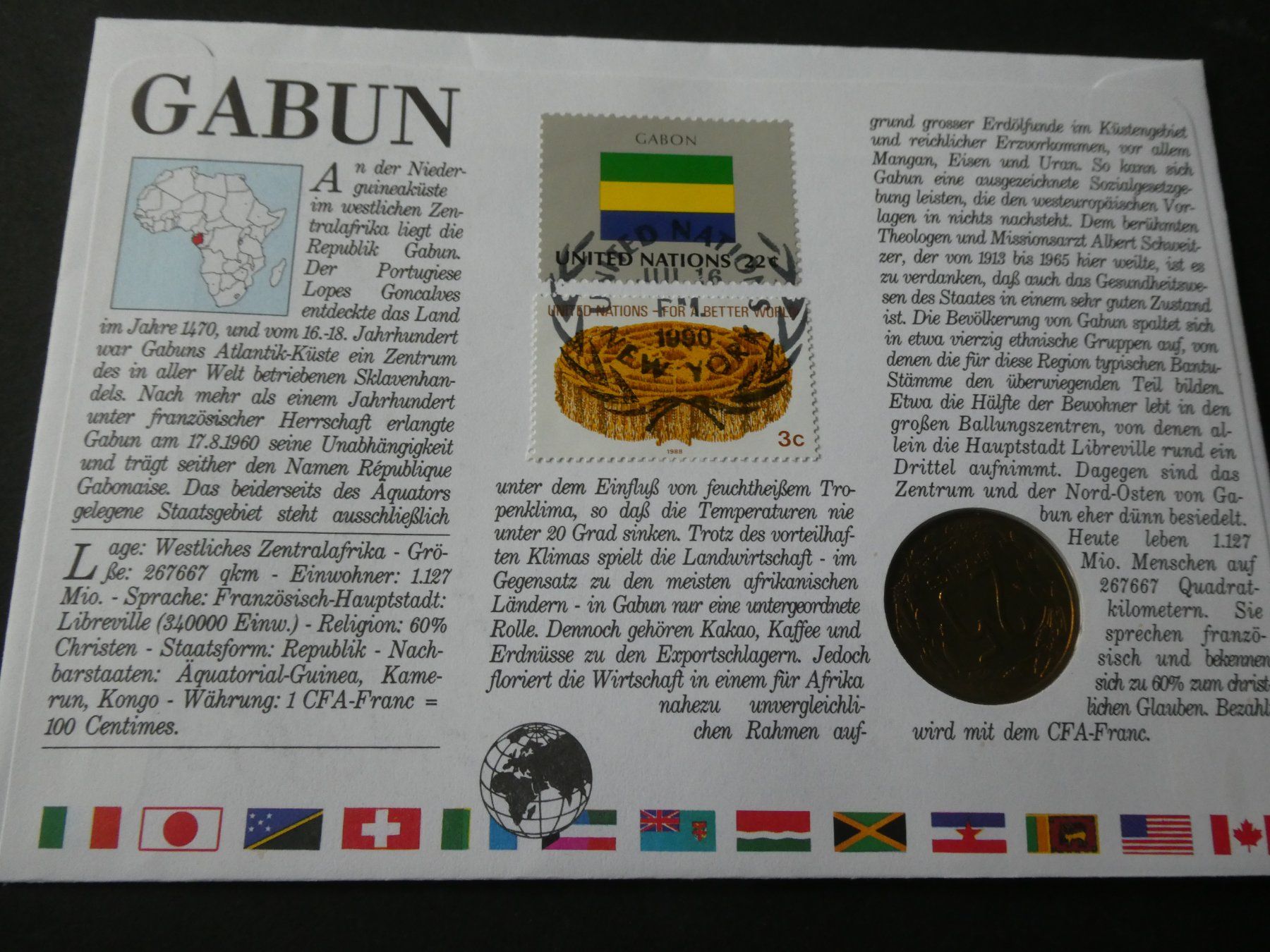 Tutti le monete: Gabon 1990, Münzbrief – Nuovo (secondo la descrizione) da Hinterforst venduto da rohusri 3