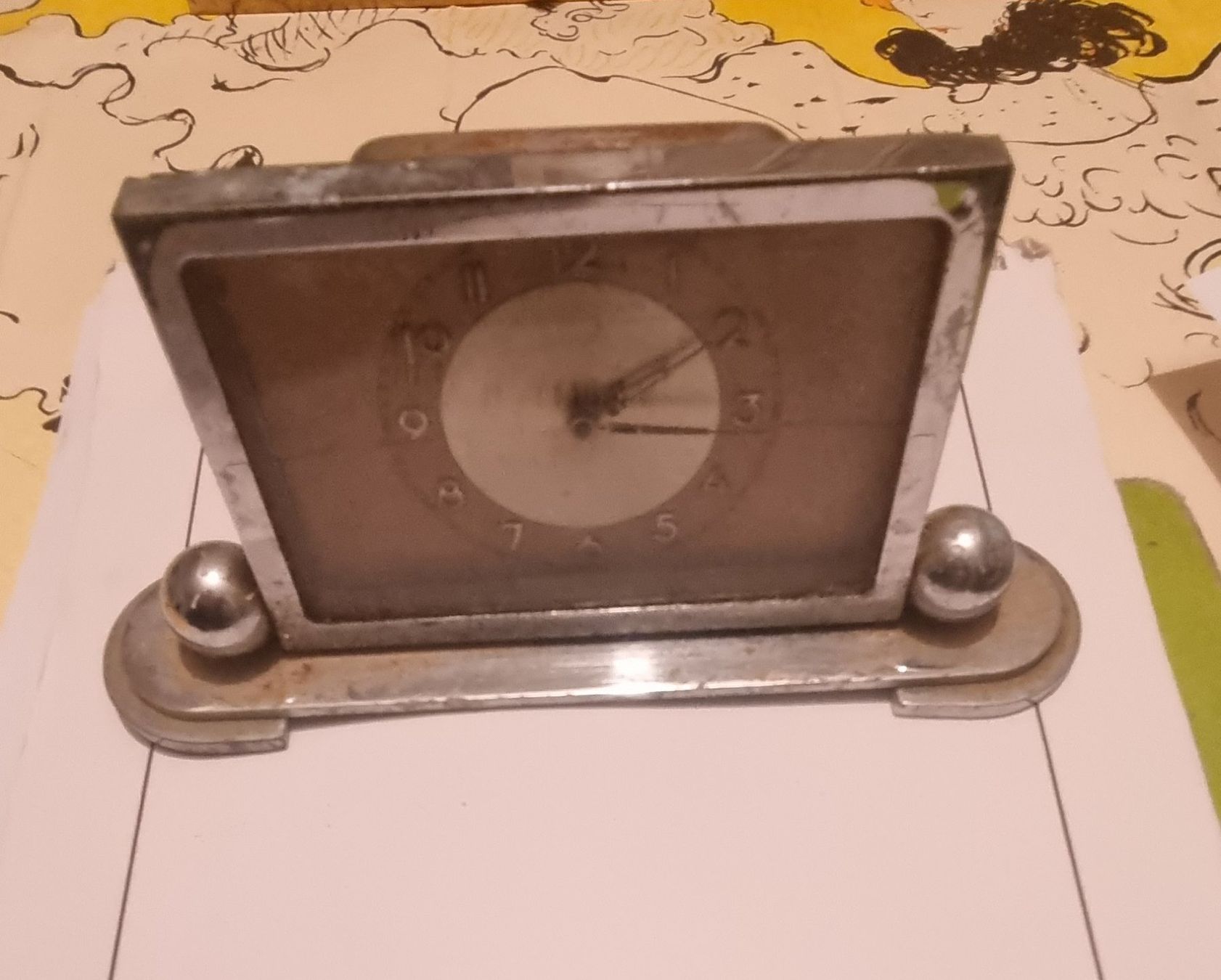 Wecker: Art déco Tischuhr Wecker Uhr Chrom – Defekt aus Basel von Jcva 1