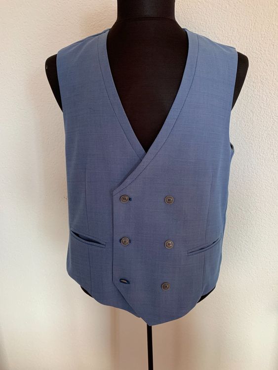 Gilet Homme 100% Laine - Alpha Delta Phi 2 - Taille 2 - Bleu/gris - Neuf Sans étiquettes