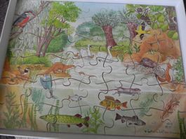 Holzpuzzle 42 Teile Puzzle Holz für Kinder Set 3 Stk