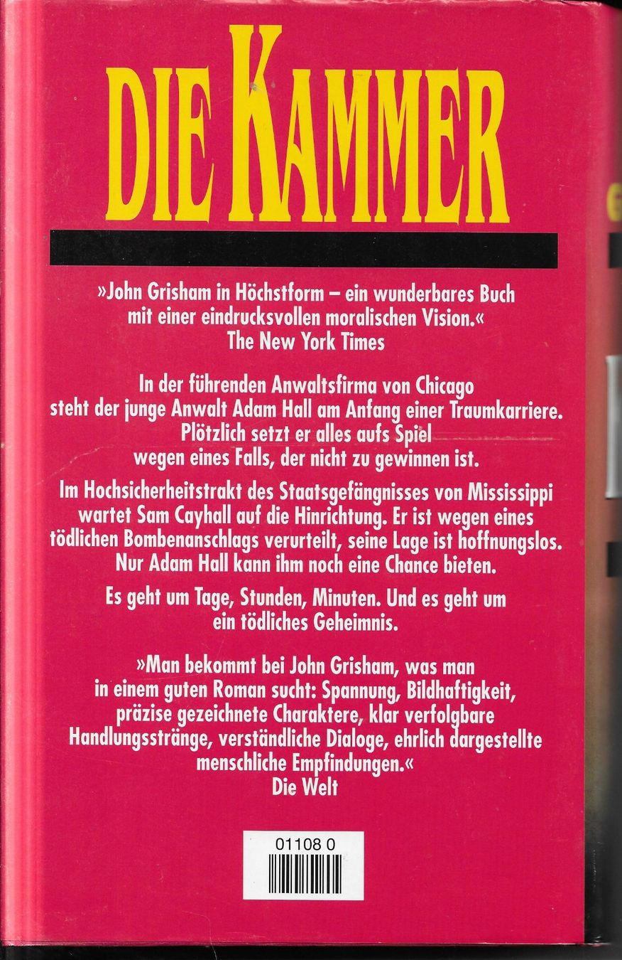 Bücher: John Grisham - Die Kammer – Gebraucht aus Nunningen von mercury-for-books 1