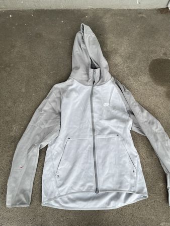 Nike Tech Fleece Full Zip Hoodie Grey White Size L