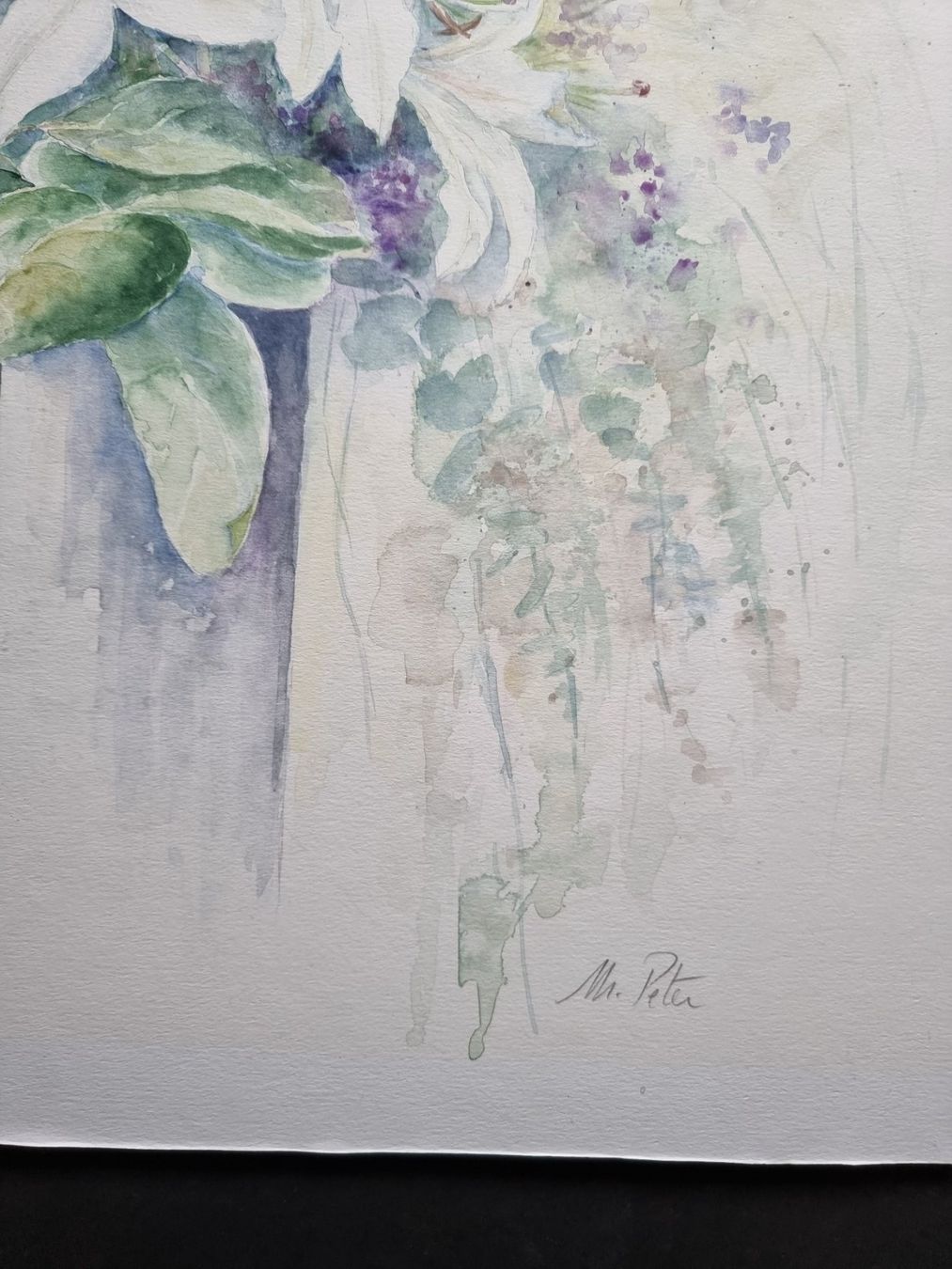 Gemälde: Marlene Peter Grosses Stillleben Aquarell handsigniert – Gebraucht aus Gersau von kunst-online 2