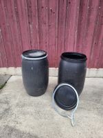 2x Fässer 60L mit Deckel und Spannring, Neuwertig