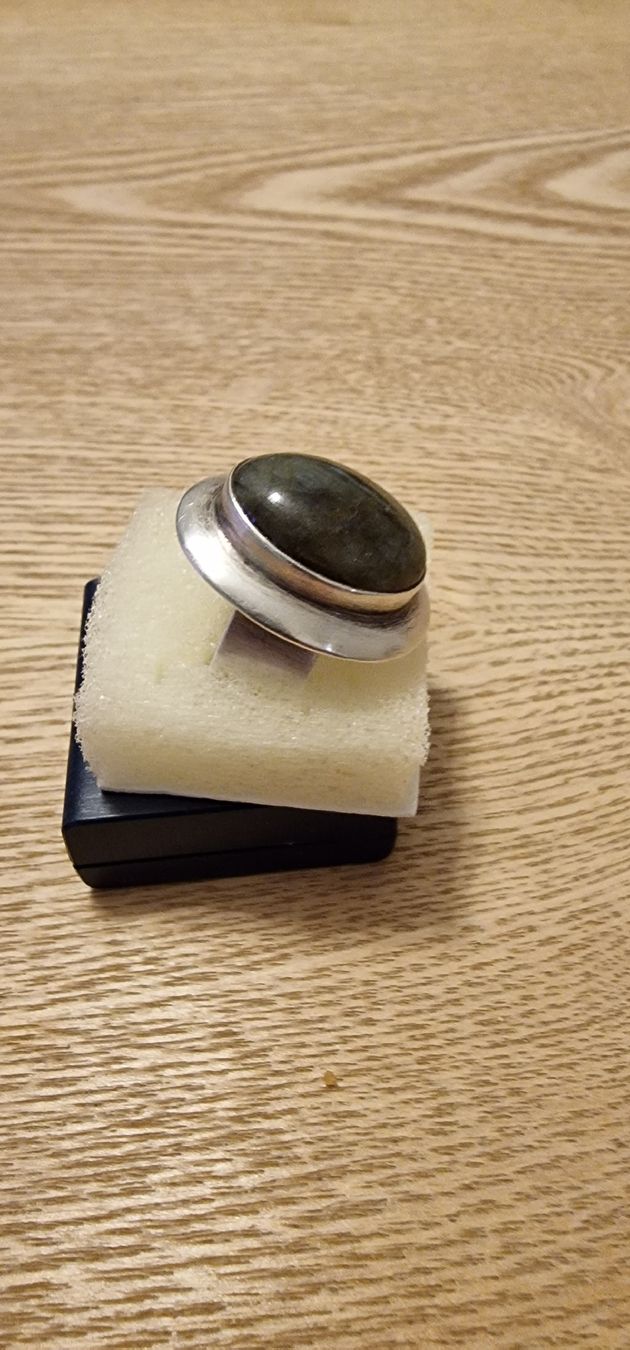 Anelli: Art Deco Silber Ring 925 mit echtem Stein – Usato da St. Gallen venduto da mania03 1